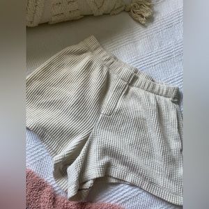 Aerie Waffle short in cream size small!!